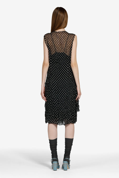 Polka dot dress with ruffles