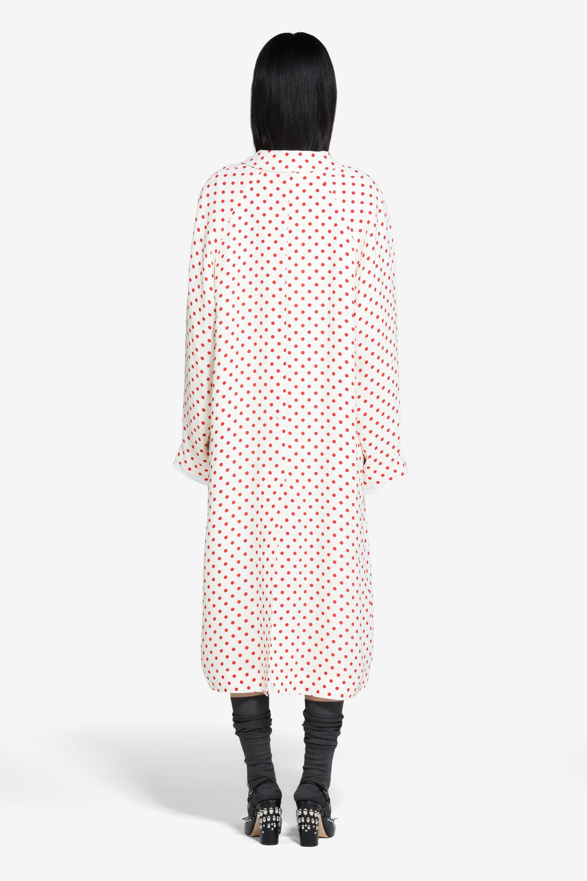 Polka dot long coat