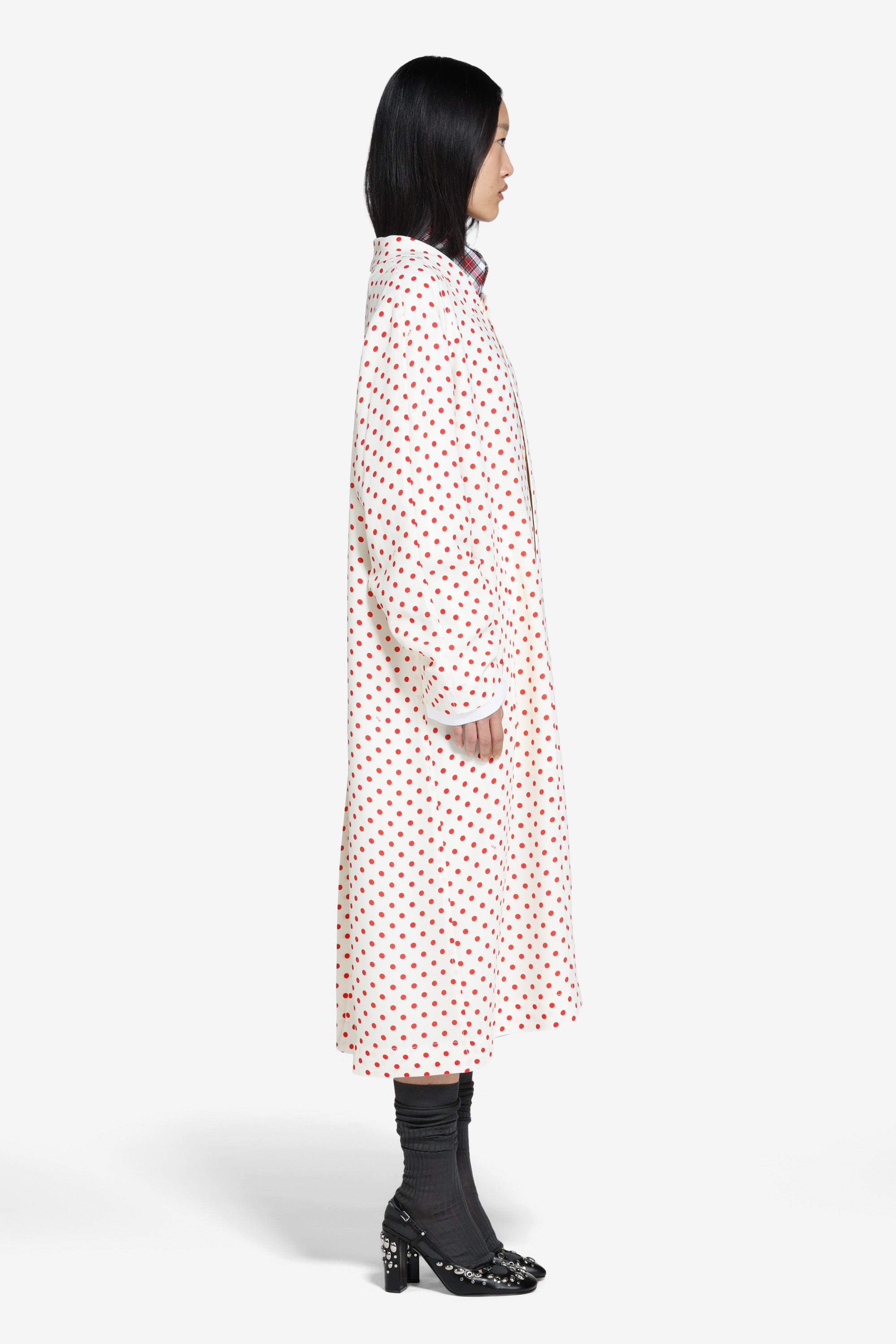 Polka dot long coat