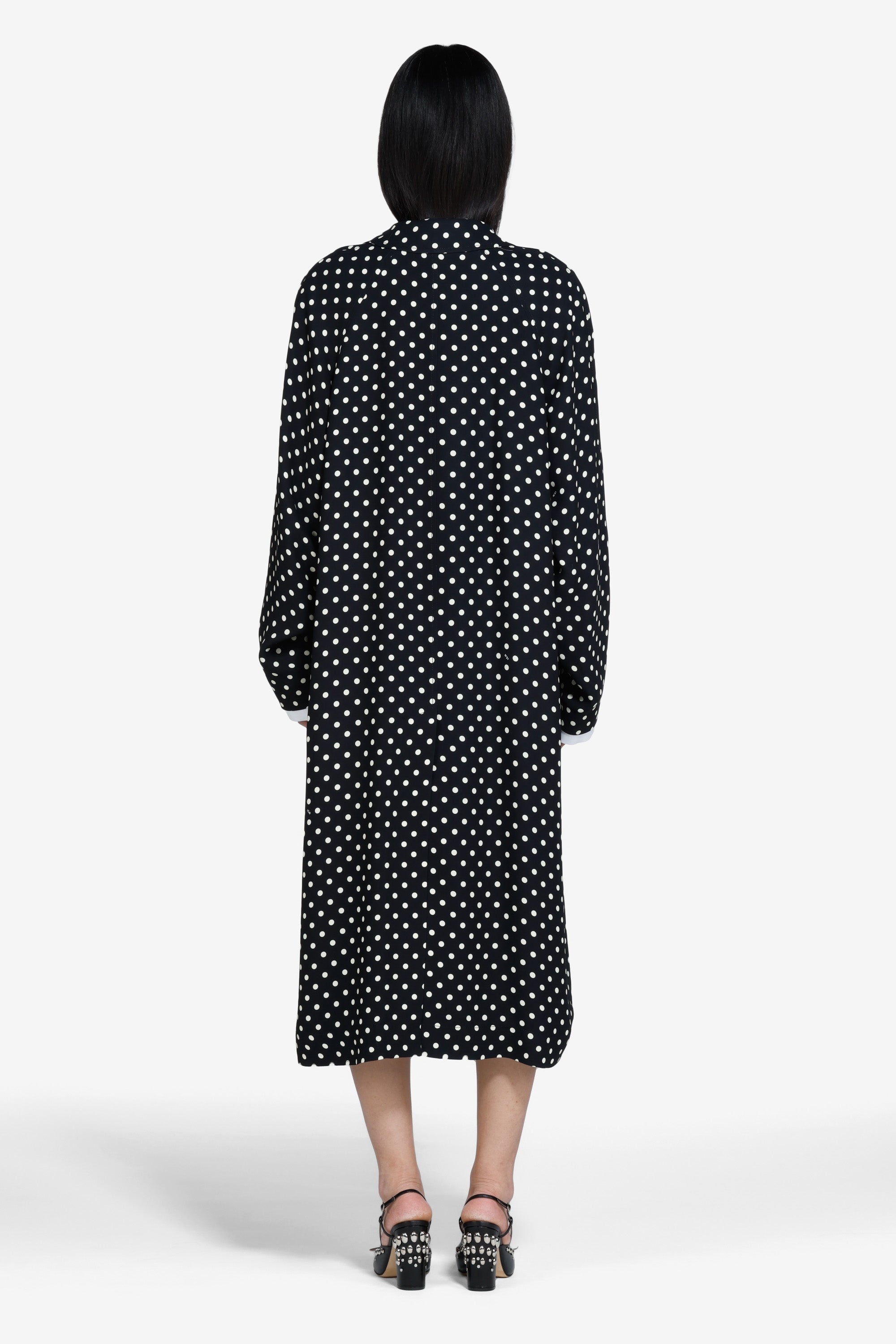 Polka dot long coat