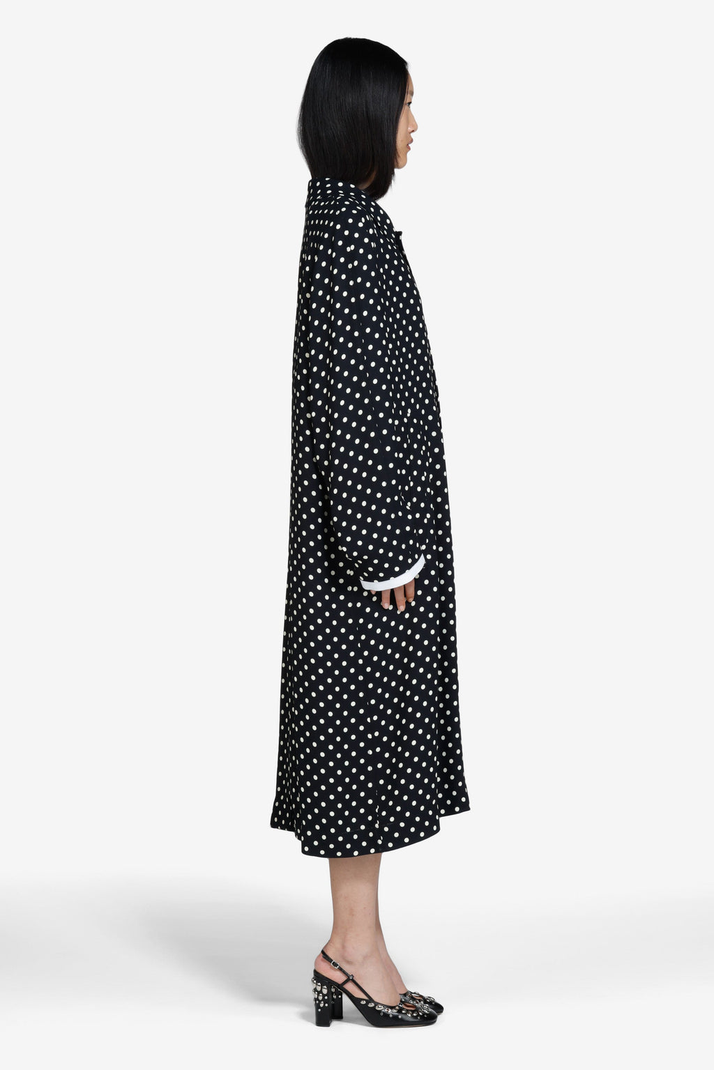 Polka dot long coat