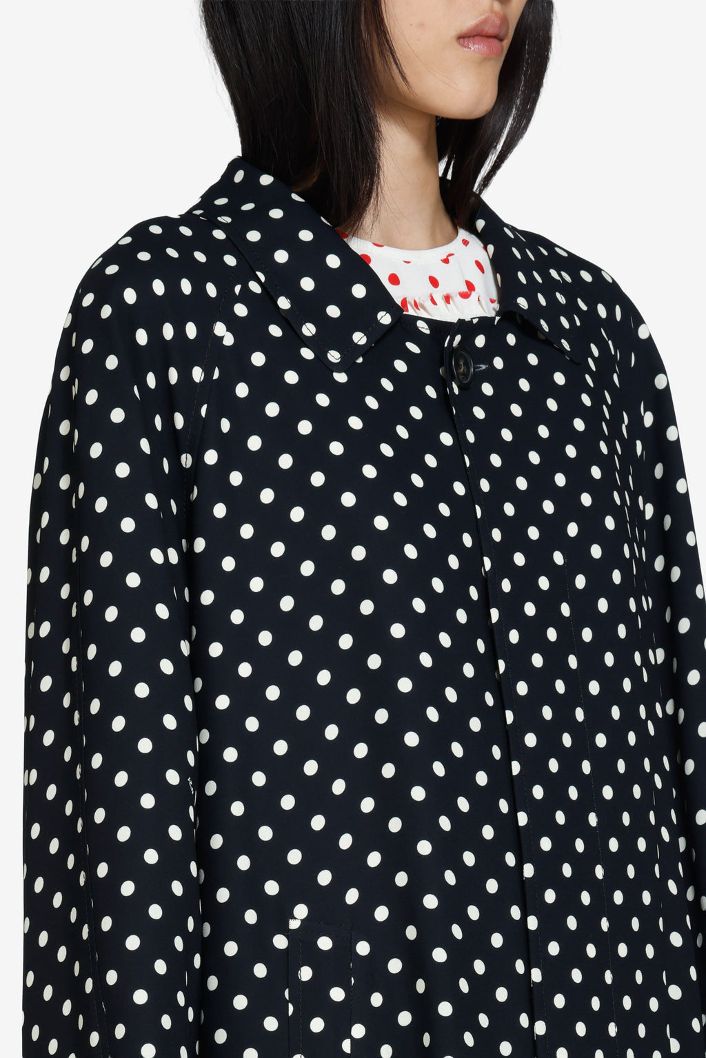 Polka dot long coat