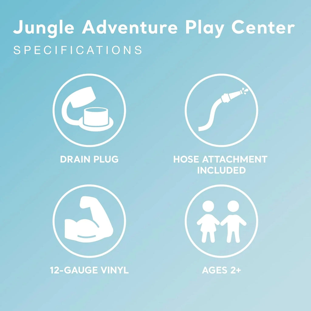 Intex 96 x 78 x 28 Inflatable Jungle Adventure Play Center Spray Kiddie Pool - Backyard Kids Water Slide, Outdoor Blow-Up Splash Pad for Toddlers