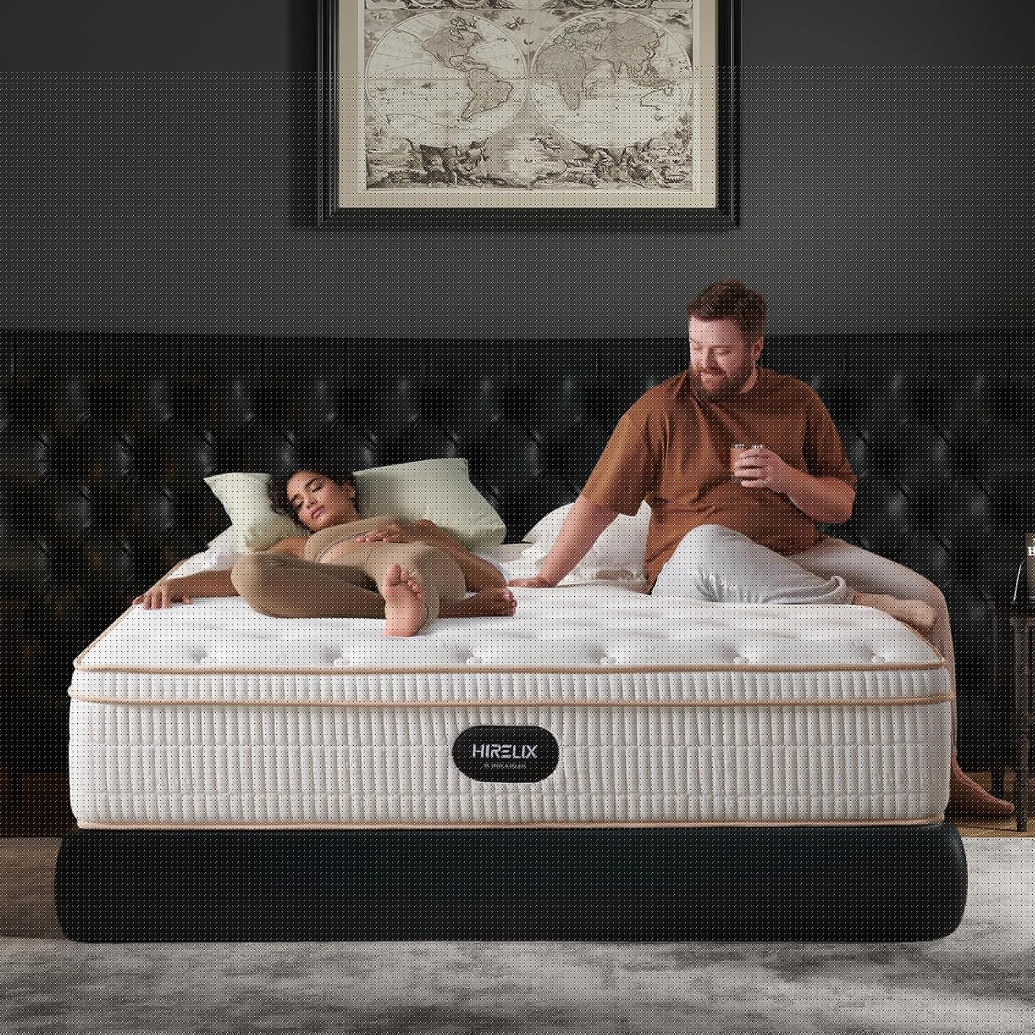14 Inch Queen Hybrid Mattress, Cooling Gel Memory Foam & Zoned Pocket Coils, Pressure Relief, Motion Isolation, Breathable Bed in a Box, CertiPUR-US Certified
