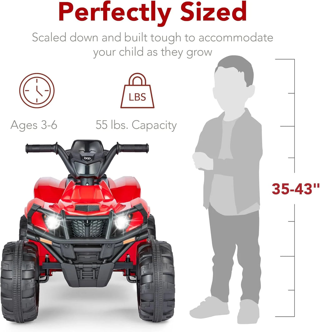 Best Choice Products 12V Kids Ride-On Electric ATV, 4-Wheeler Quad Car Toy w/Bluetooth Audio, 2.4mph Max Speed, Treaded Tires, LED Headlights, Radio